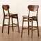 Baxton Studio Katya Mid-Century Modern Walnut Brown Finished Wood 2-Piece Bar Stool Set 184-11643-Zoro - alternate 4